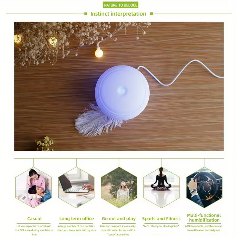 USB Powered Ultrasonic Humidifier & Aromatherapy Diffuser with Remote Control