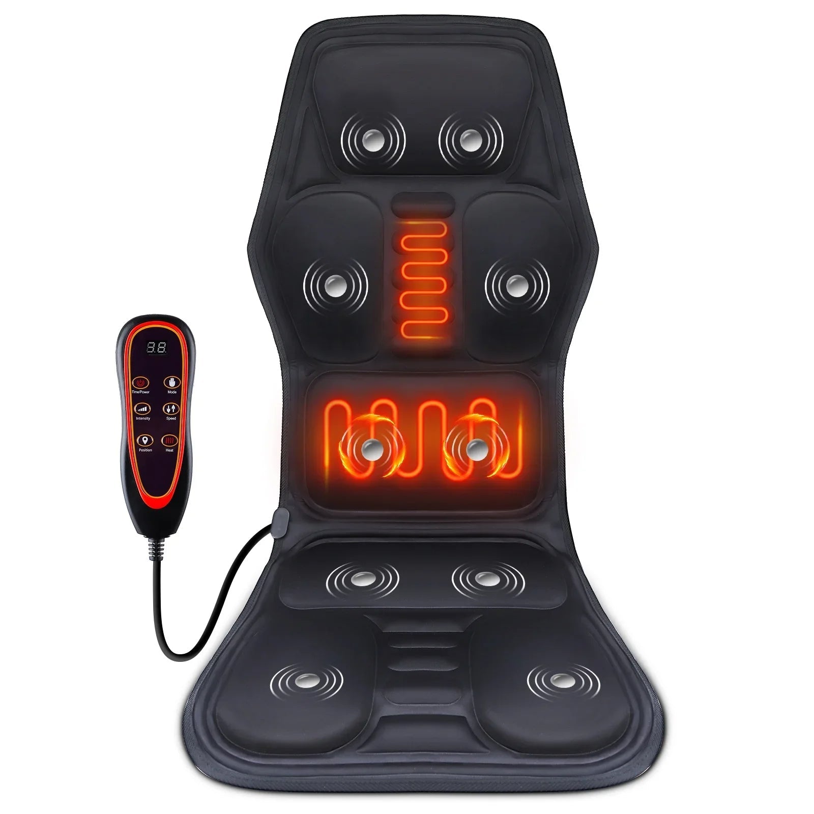 Electric Back Massager Chair Pad with Heating & Vibration