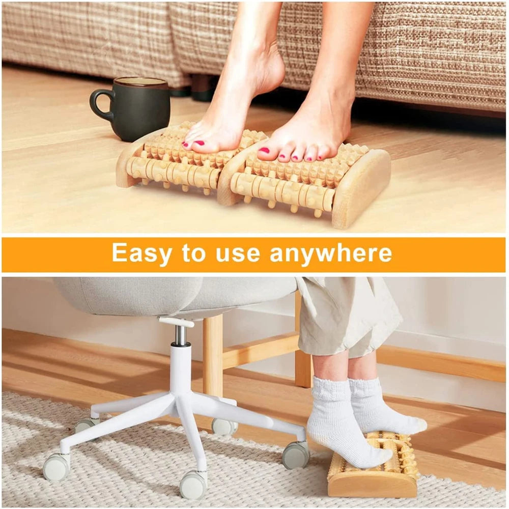 Premium Wooden Foot Roller Massager