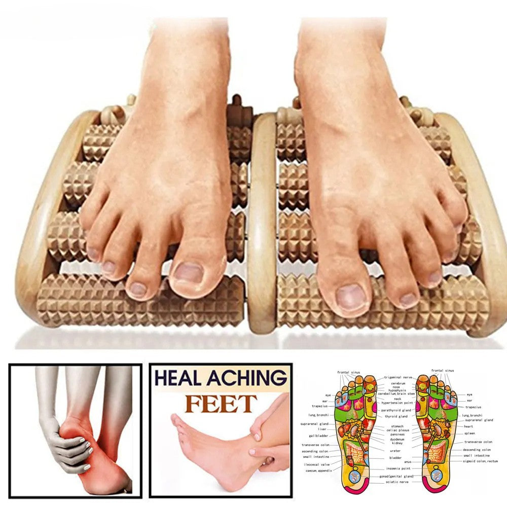 Premium Wooden Foot Roller Massager