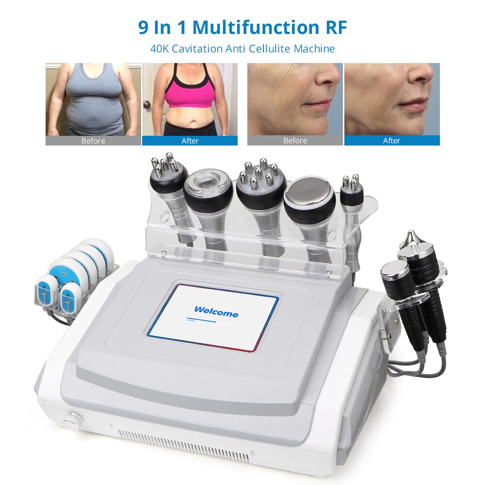 9in1 Ultrasonic Cavitation Radio Frequency RF Vacuum Body Beauty Health Machine