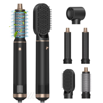 5-in-1 Hot Air Hair Styling Brush | Multi-functional Hair Dryer, Straightener & Curler with Airflow Technology